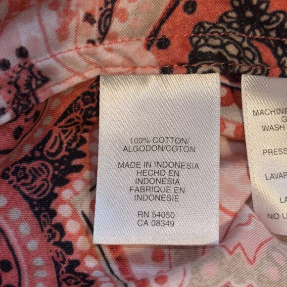 Jones‎ New York Signature 2x Pink Paisley Button Down Cotton L/S Cottagecore - Picture 4 of 9